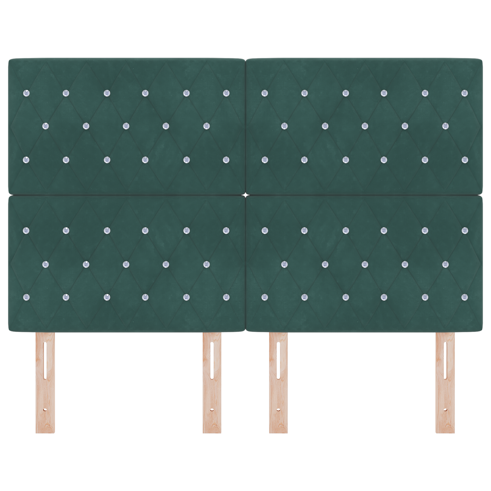 Headboard Crystal Button Tufted Dark Green 140 cm Velvet - Image 4