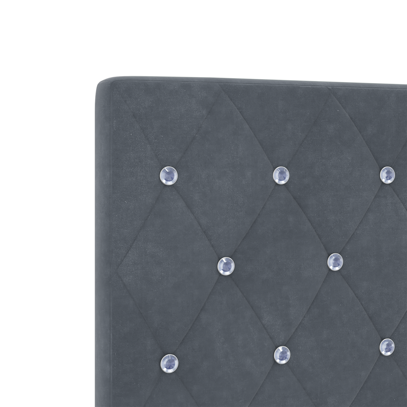 Headboard Crystal Button Tufted Dark Grey 160 cm Velvet - Image 7