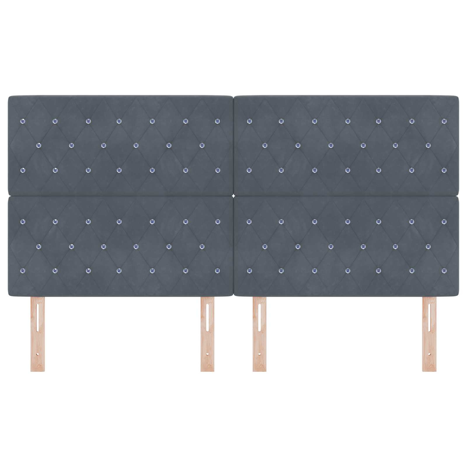 Kopfteil Kristall Knopfsteppung Dunkelgrau 180 cm Samt – Bild 4