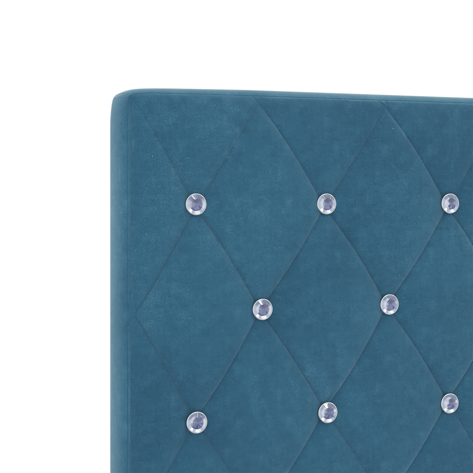 Headboard Crystal Button Tufted Dark Blue 200 cm Velvet - Image 7