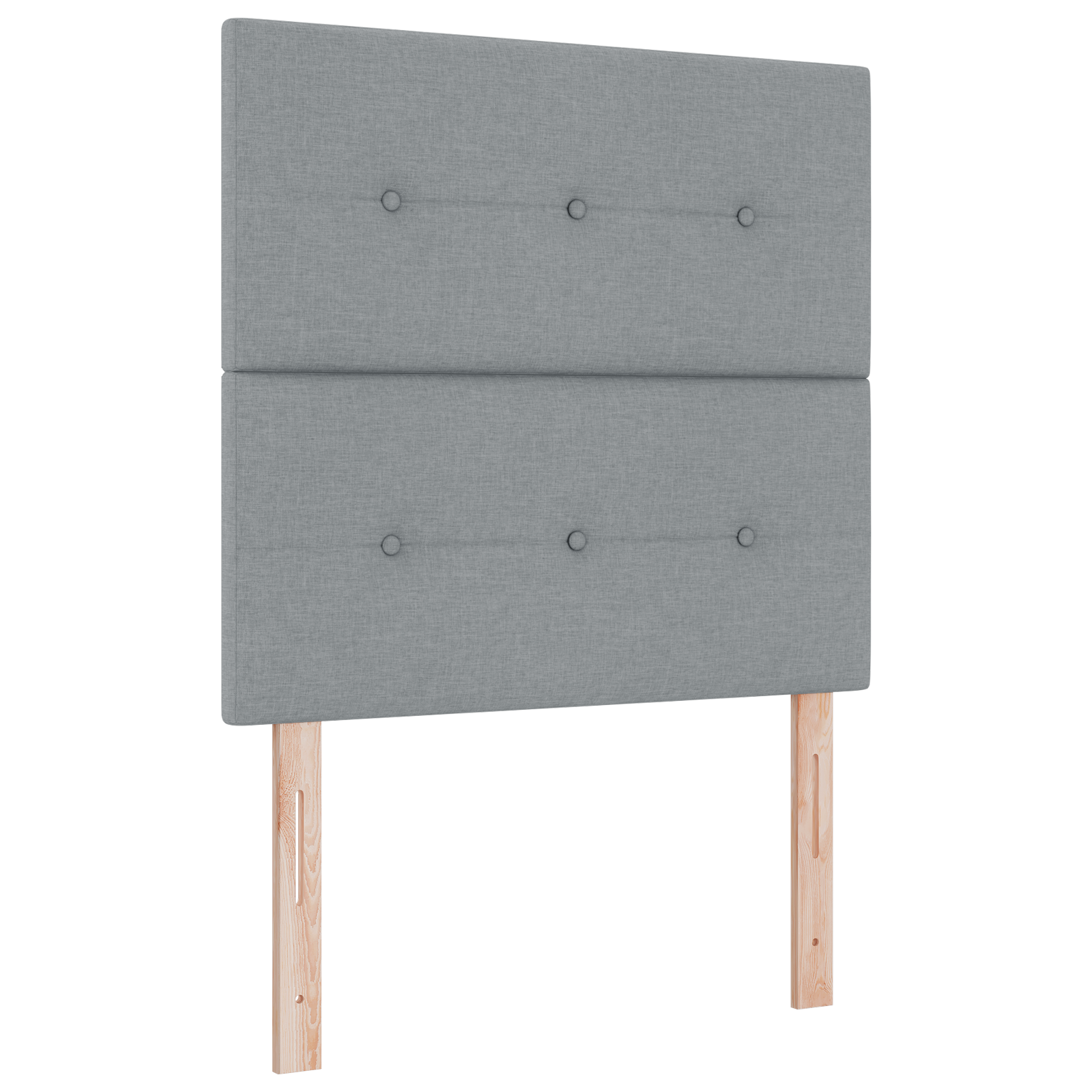 Headboard Button Tufted Light Grey 100 cm Fabric - Image 2