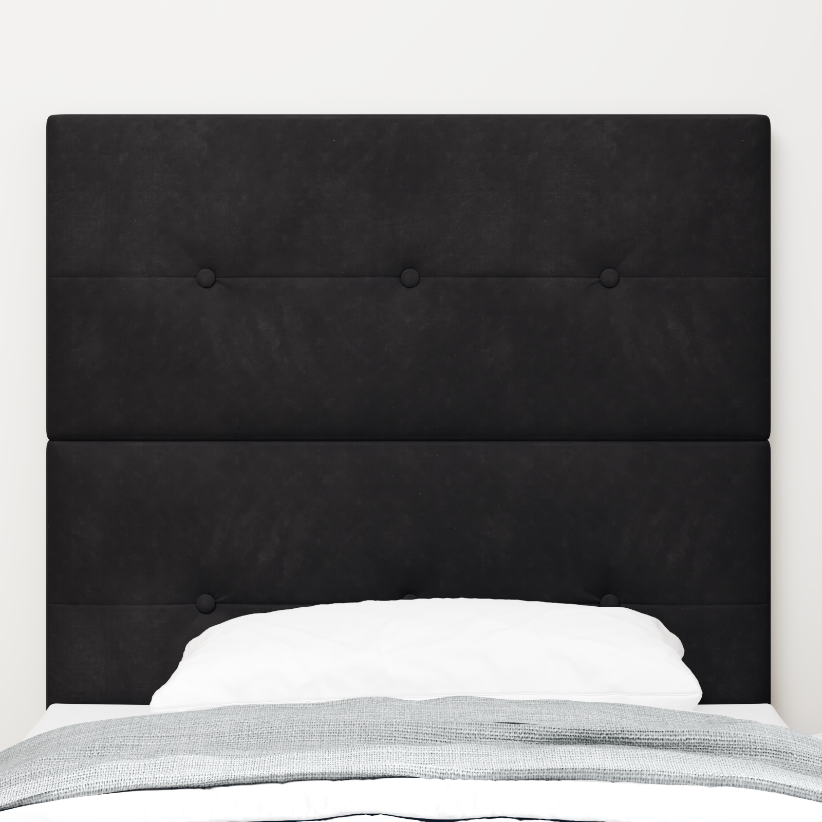 Headboard Button Tufted Black 100 cm Velvet - Image 3