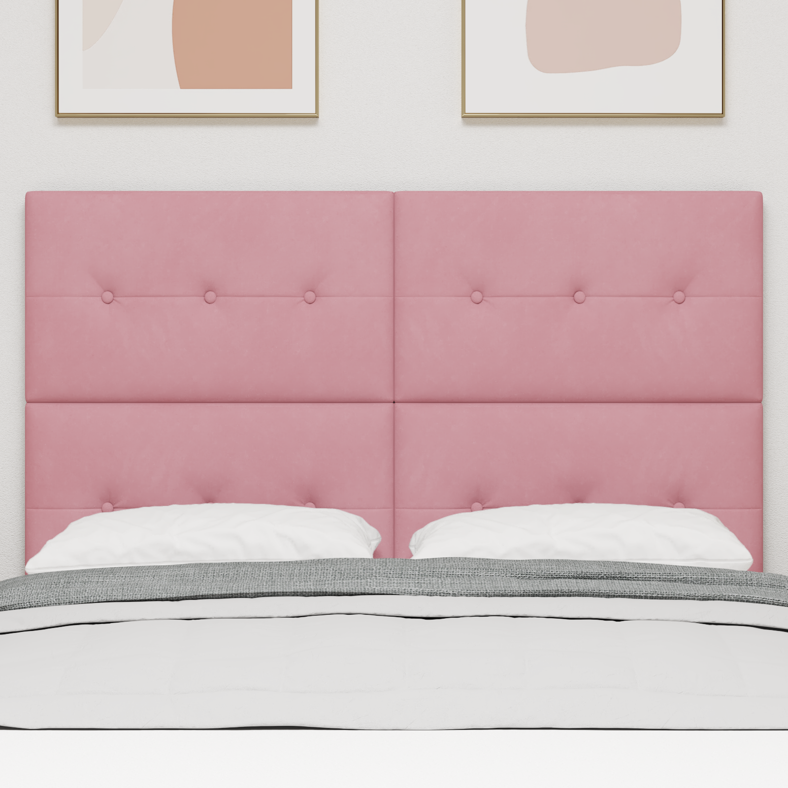 Headboard Button Tufted Pink 160 cm Velvet - Image 3