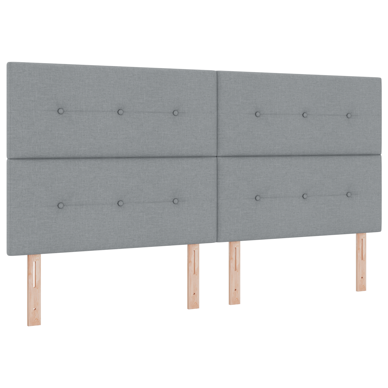 Headboard Button Tufted Light Grey 200 cm Fabric - Image 2