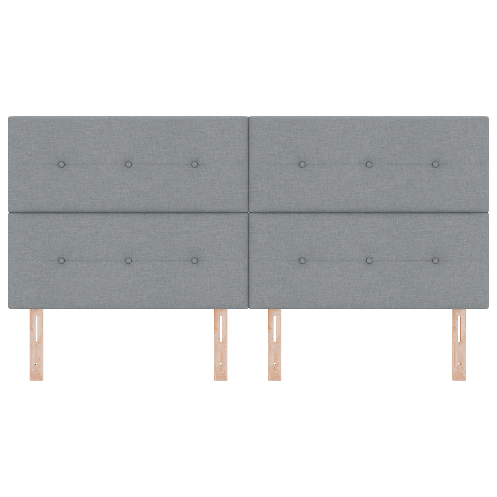 Headboard Button Tufted Light Grey 200 cm Fabric - Image 4