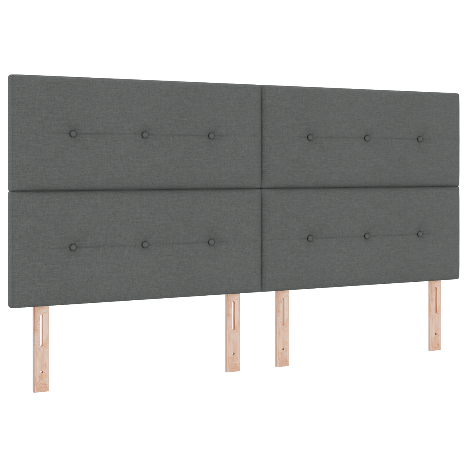 Headboard Button Tufted Dark Grey 200 cm Fabric - Image 2