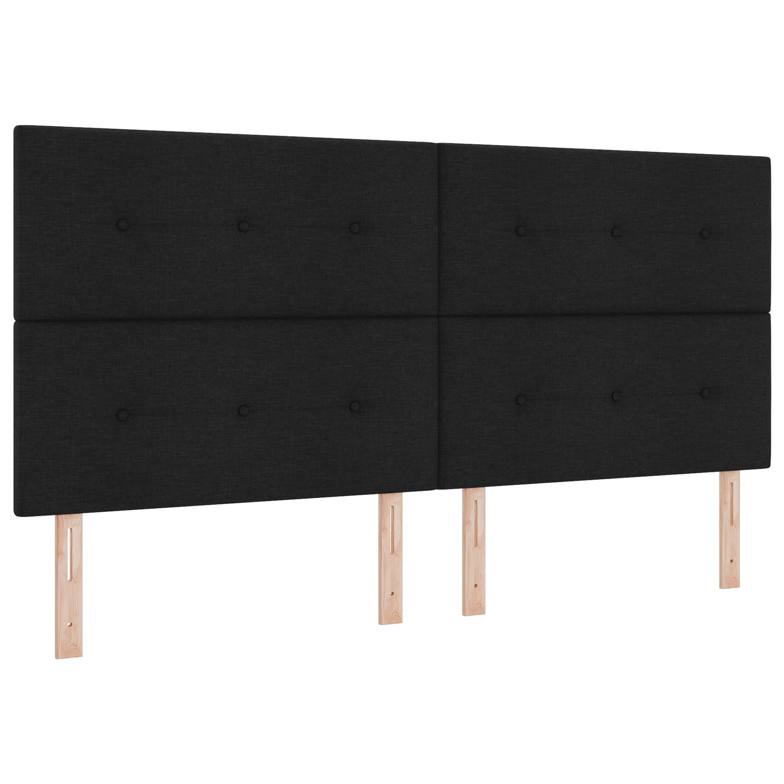 Headboard Button Tufted Black 200 cm Fabric - Image 2