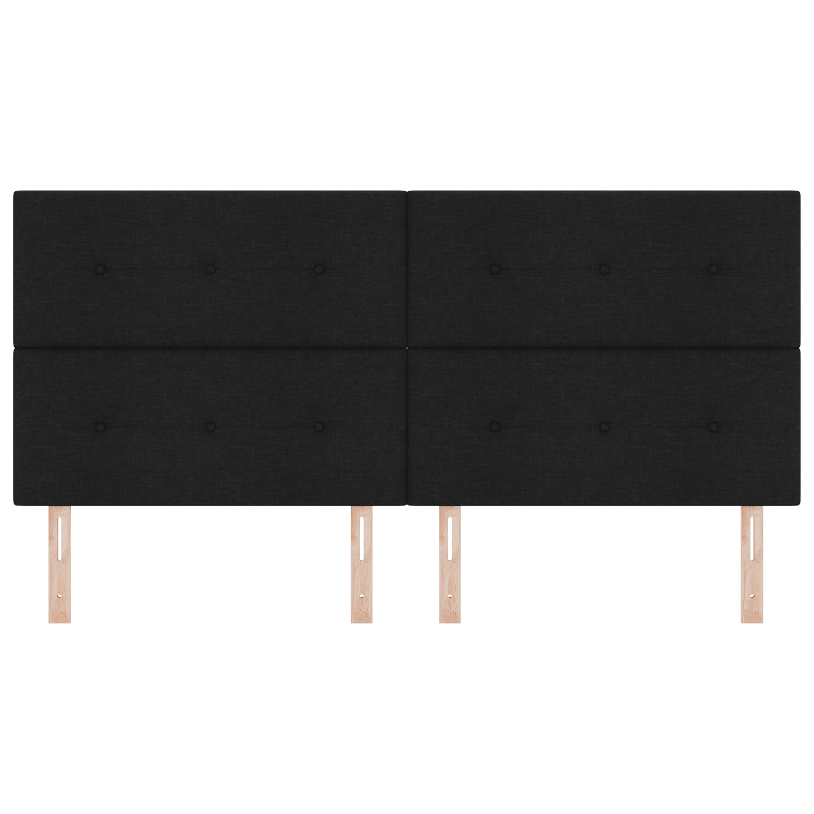 Headboard Button Tufted Black 200 cm Fabric - Image 4