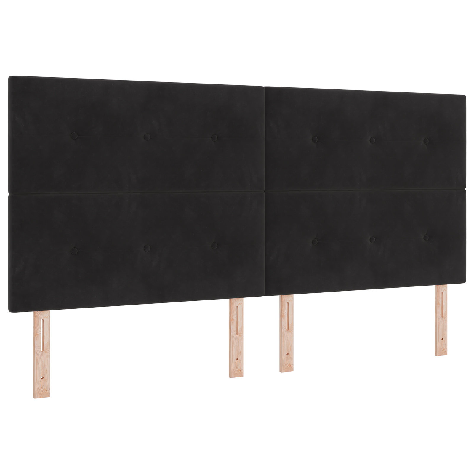 Headboard Button Tufted Black 200 cm Velvet - Image 2