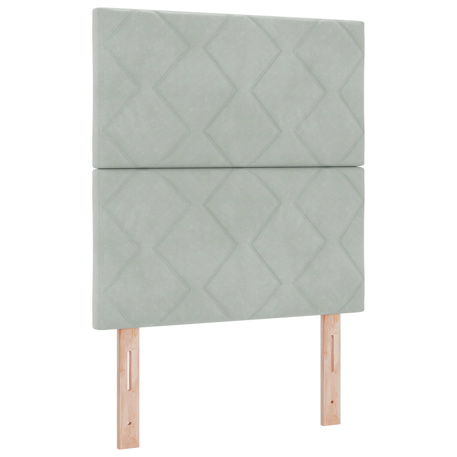 Headboard Diamond Blocks Design Light Grey 80 cm Velvet - Image 2
