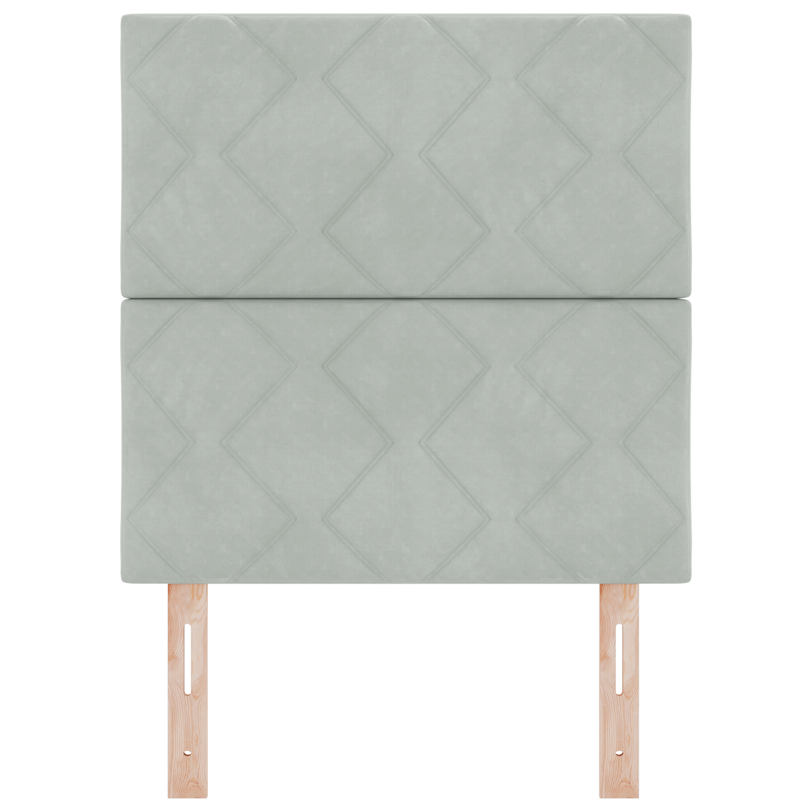 Headboard Diamond Blocks Design Light Grey 80 cm Velvet - Image 4