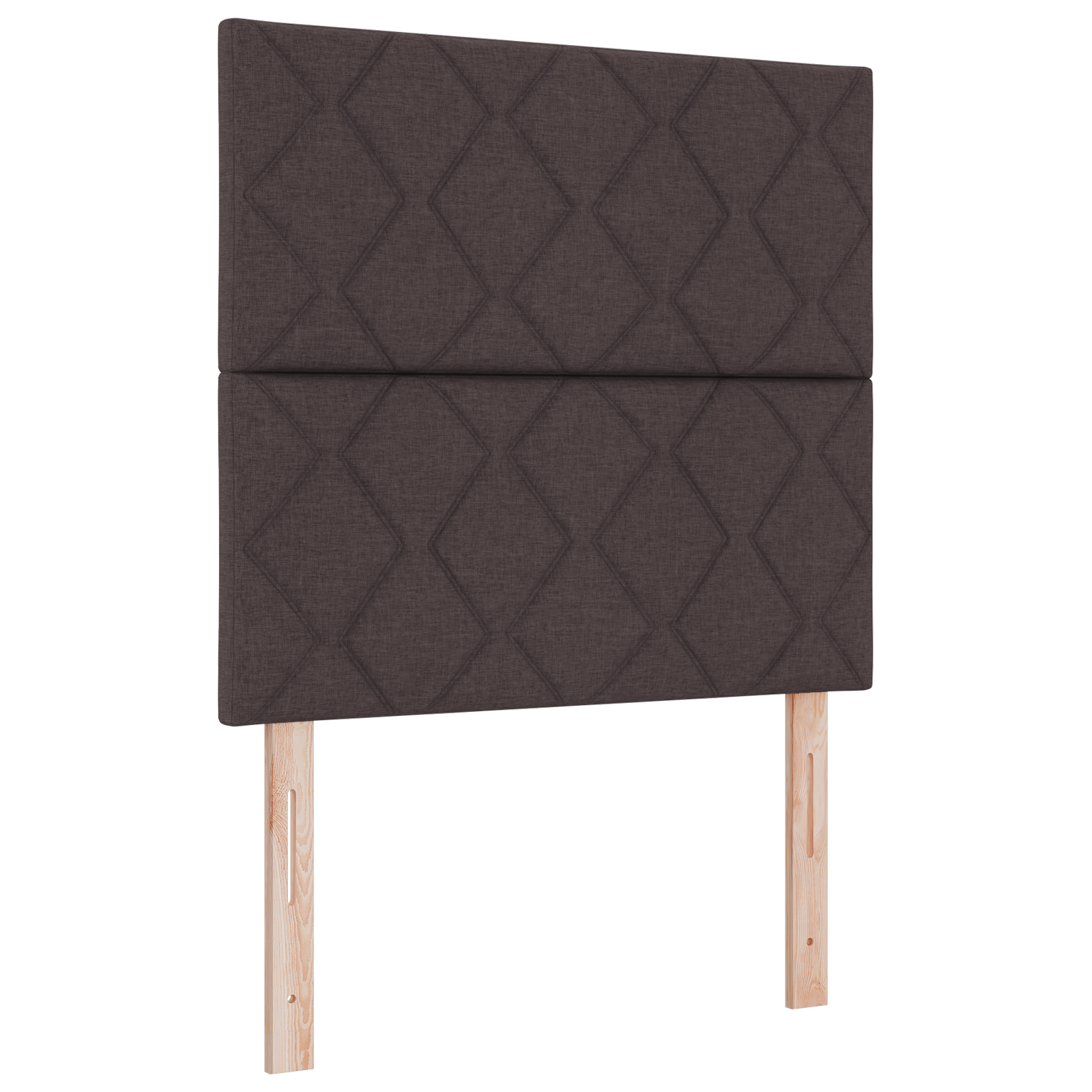Dark Brown Diamond Blocks Design Fabric Headboard 100 cm - Image 2