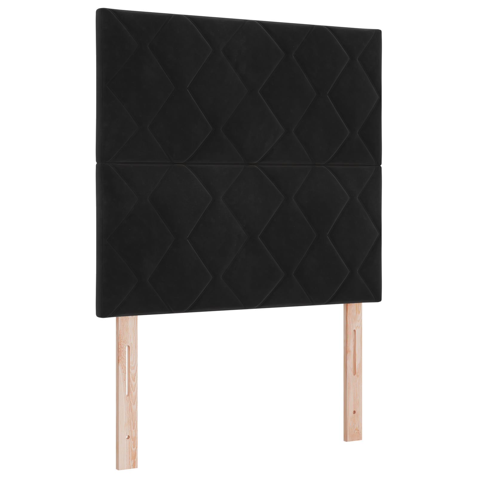 Headboard Diamond Blocks Design Black 100 cm Velvet - Image 2