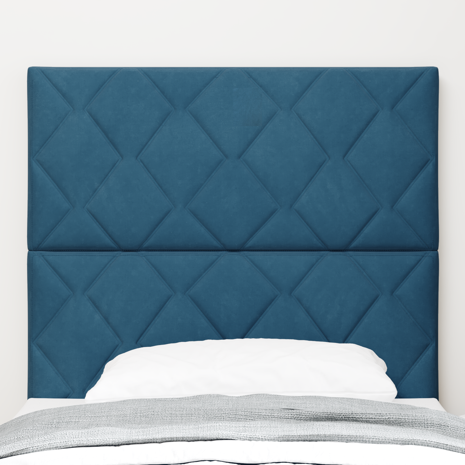 Headboard Diamond Blocks Design Dark Blue 100 cm Velvet - Image 3