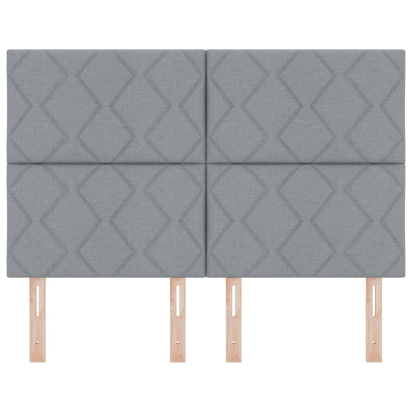 Headboard Diamond Blocks Design Light Grey 140 cm Fabric - Image 4