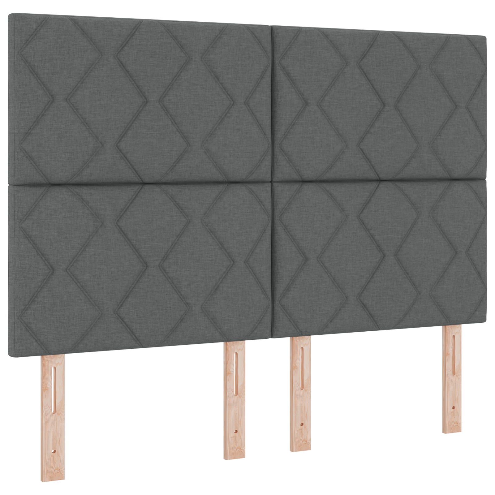 Thumbnail - vidaXL Kopfteil Dunkelgrau mit Diamantblockdesign, 140 cm, aus Stoff