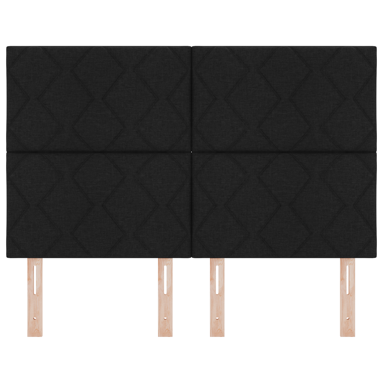 Headboard Diamond Blocks Design Black 140 cm Fabric - Image 4