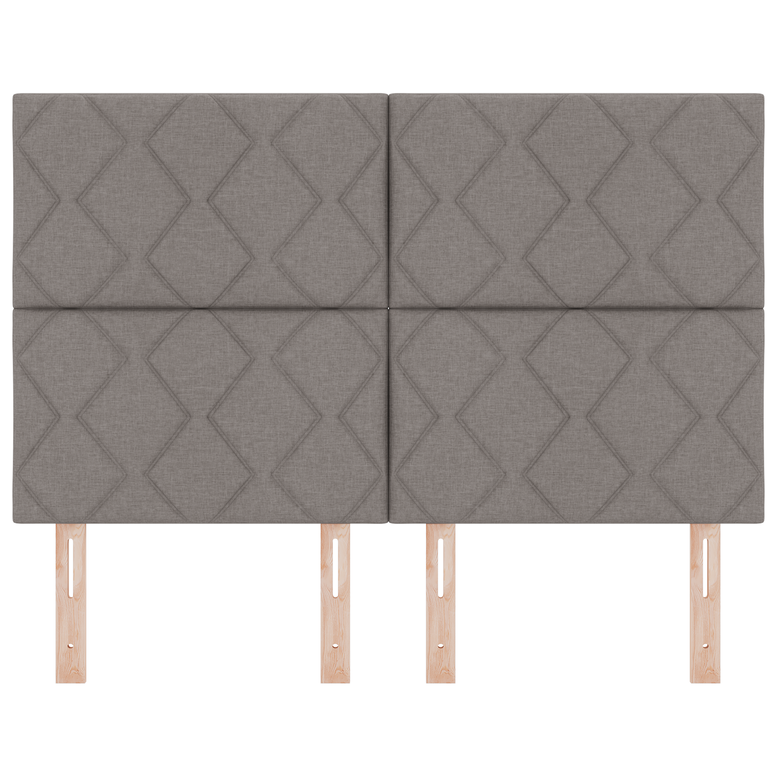Headboard with Diamond Blocks Design in Taupe, 140 cm Fabric - Image 4