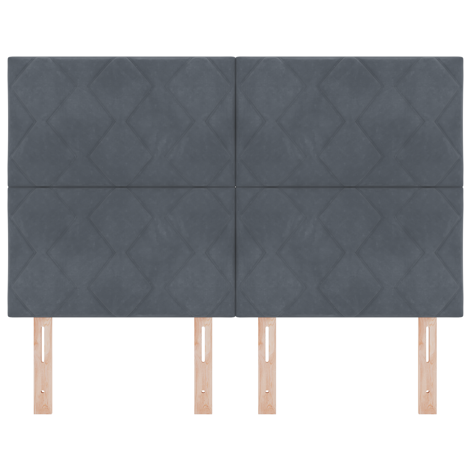 Headboard Diamond Blocks Design Dark Grey 160 cm Velvet - Image 4