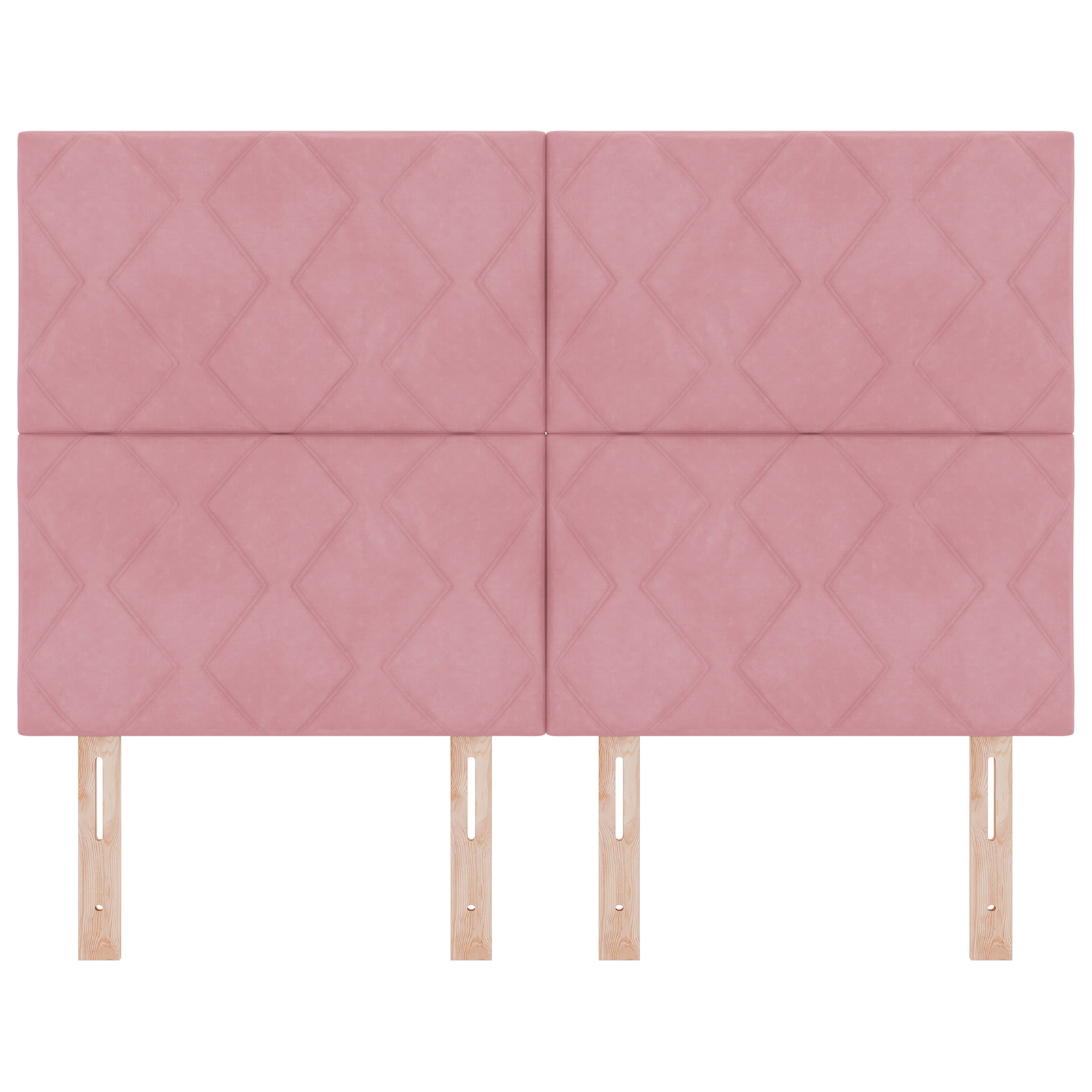 Pink Diamond Blocks Design Headboard 160 cm Velvet - Image 4
