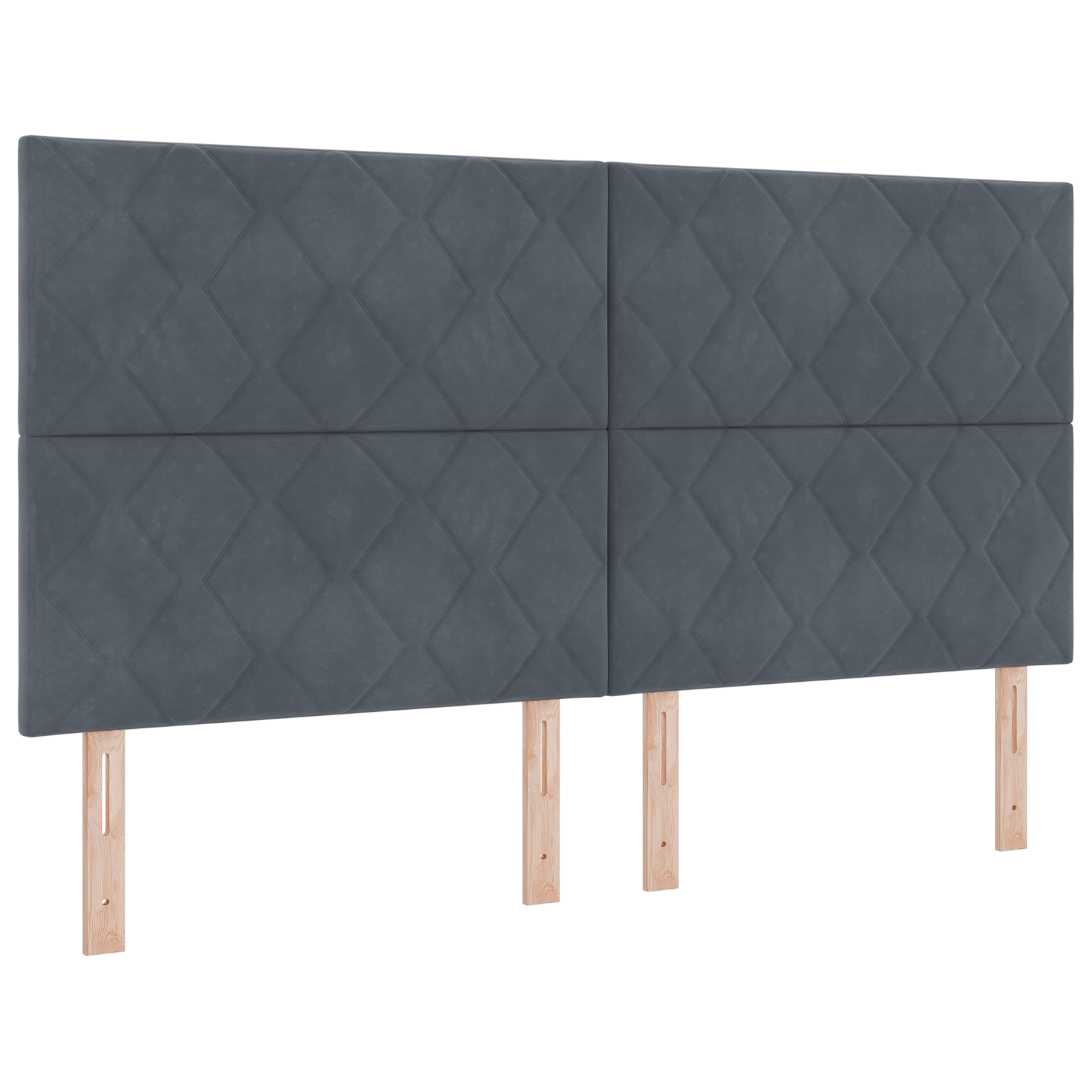 Thumbnail - vidaXL Kopfteil aus dunkelgrauem Samt mit Diamantblock-Design 180 cm