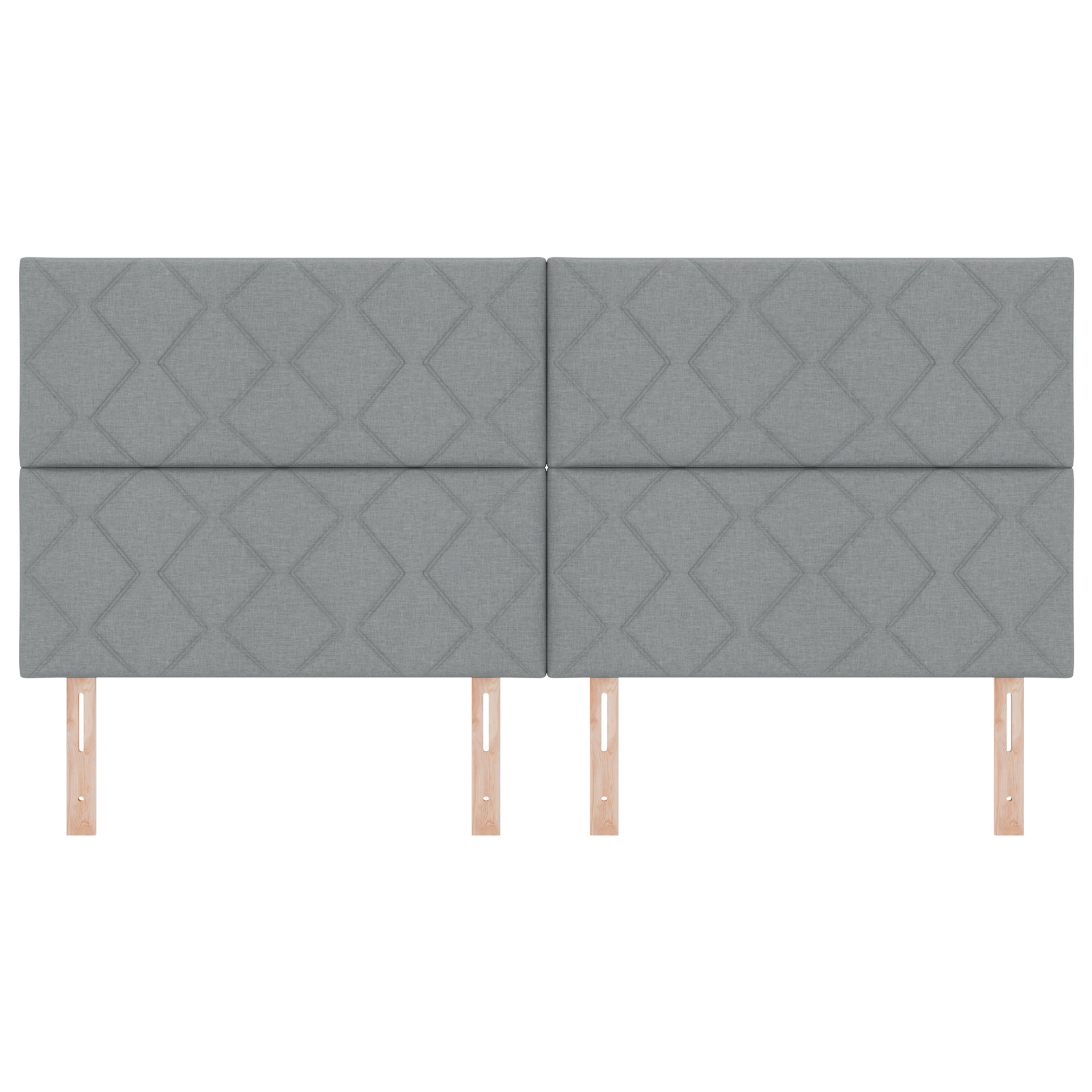 Headboard Diamond Blocks Design Light Grey 200 cm Fabric - Image 4