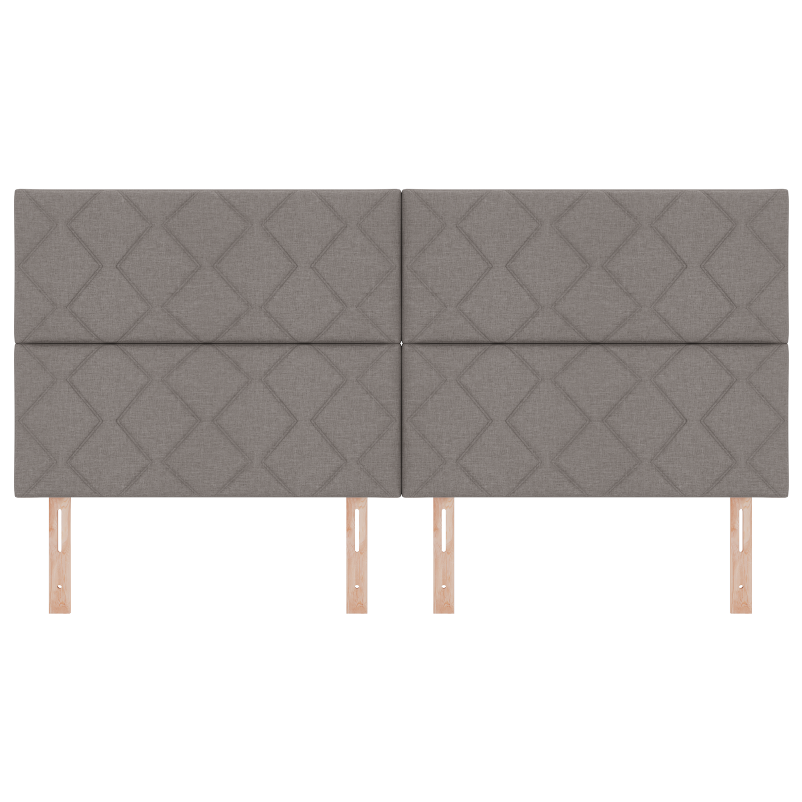 Headboard Diamond Blocks Design Taupe 200 cm Fabric - Image 4