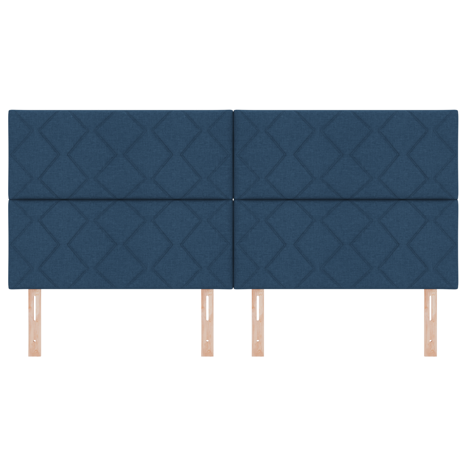 Headboard Diamond Blocks Design Blue 200 cm Fabric - Image 4