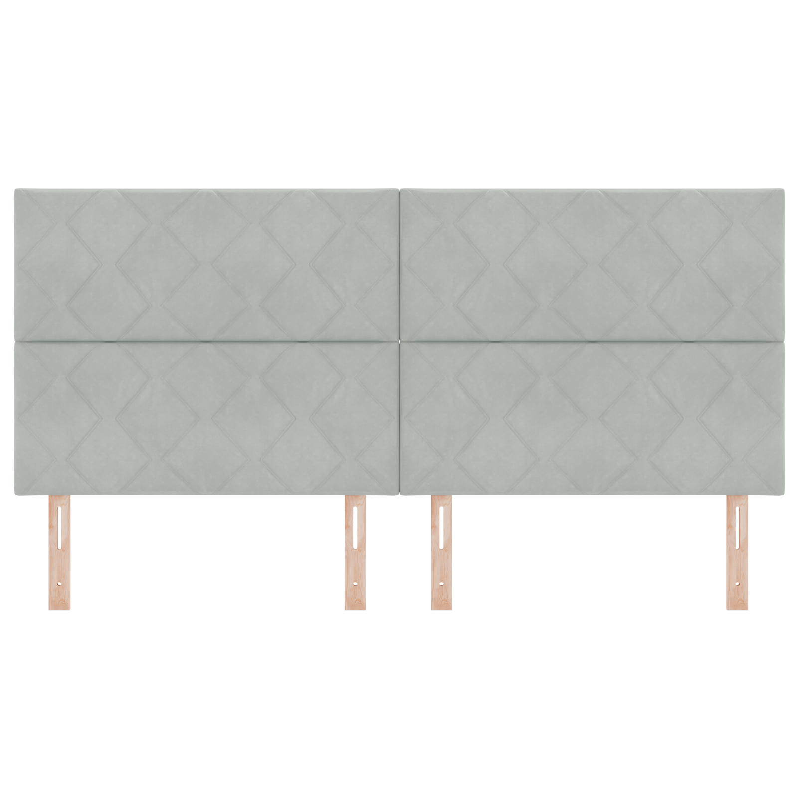 Headboard Diamond Blocks Design Light Grey 200 cm Velvet - Image 4