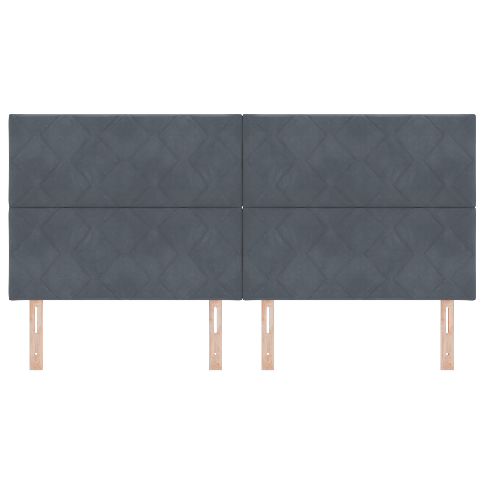 Headboard Diamond Blocks Design Dark Grey 200 cm Velvet - Image 4