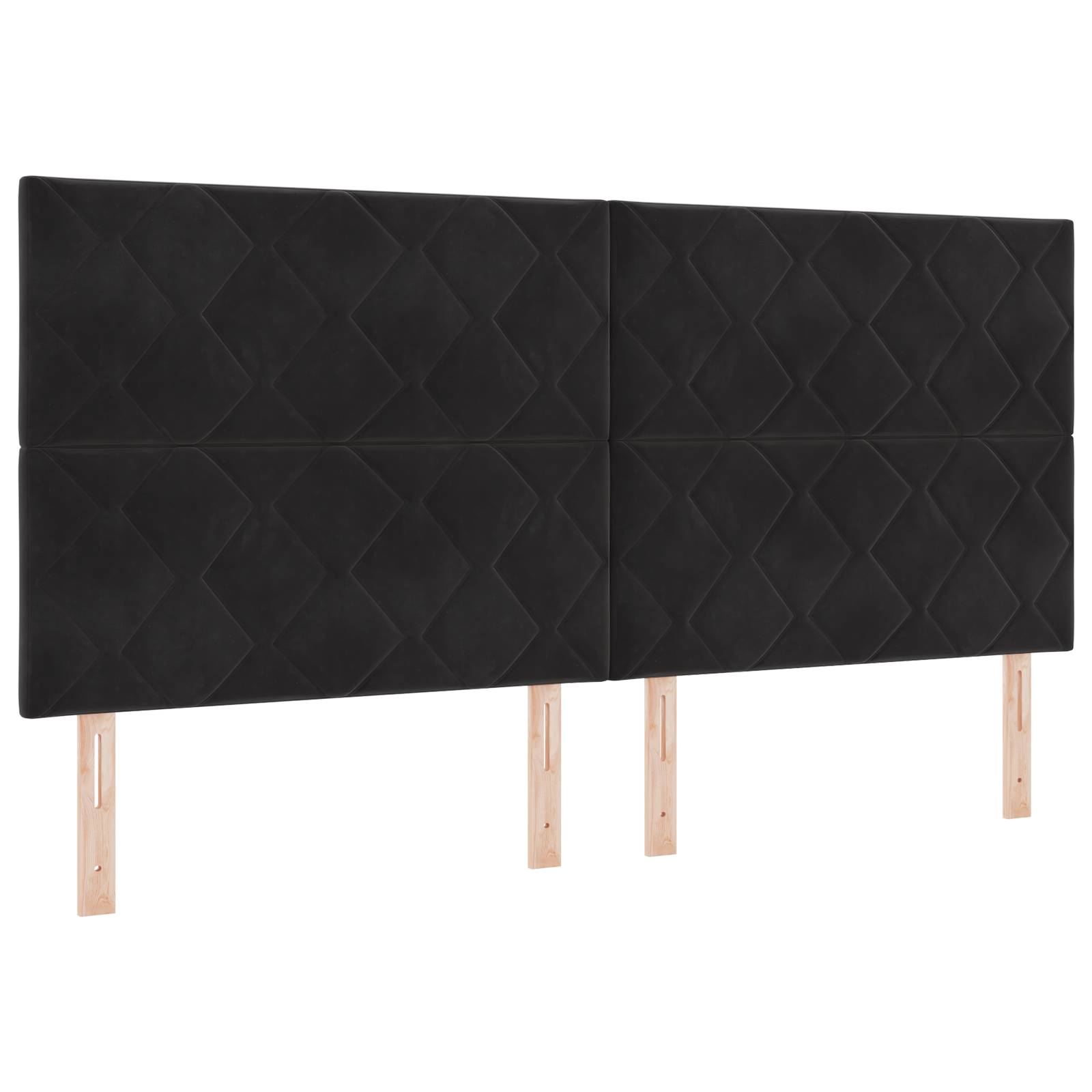Headboard Diamond Blocks Design Black 200 cm Velvet - Image 2