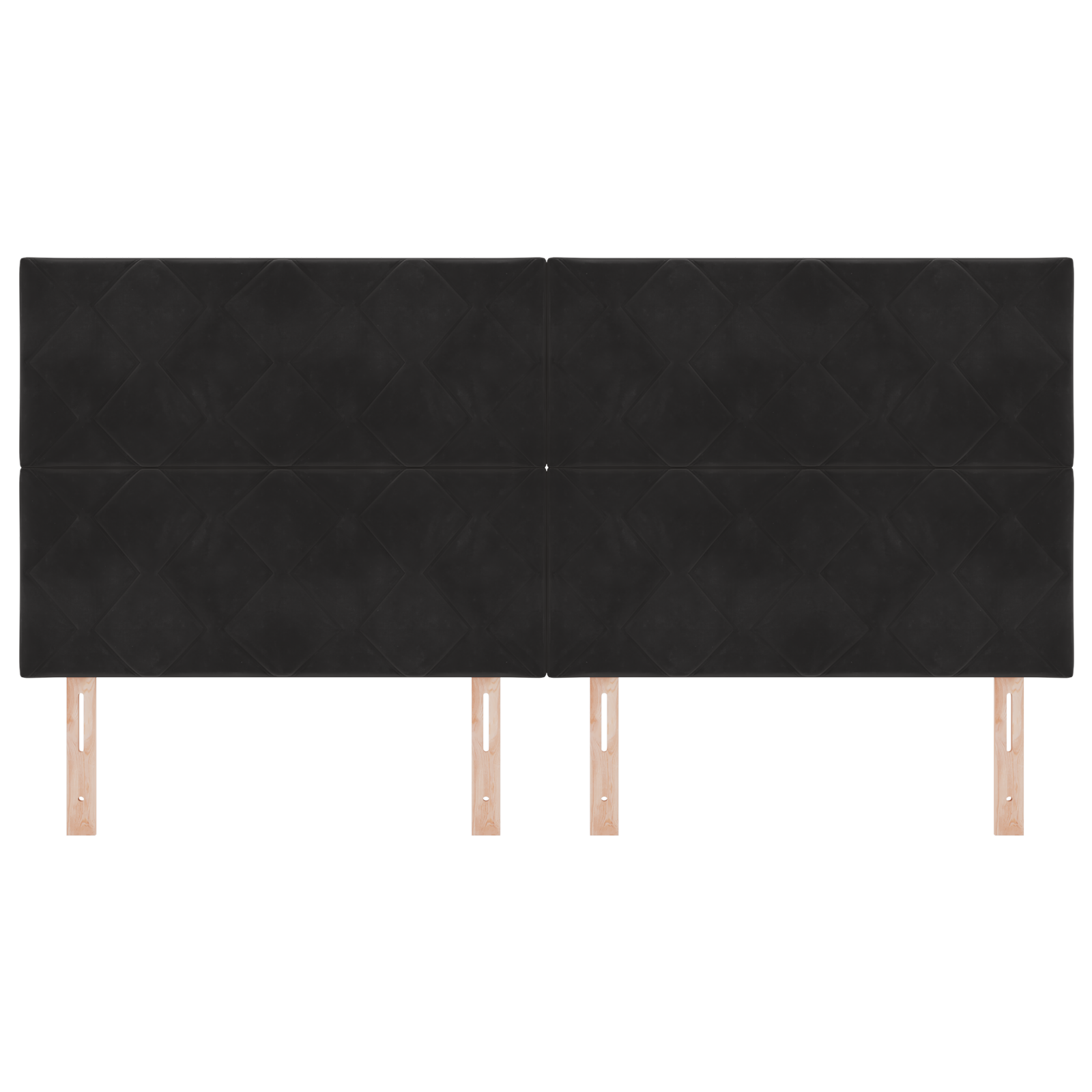 Headboard Diamond Blocks Design Black 200 cm Velvet - Image 4