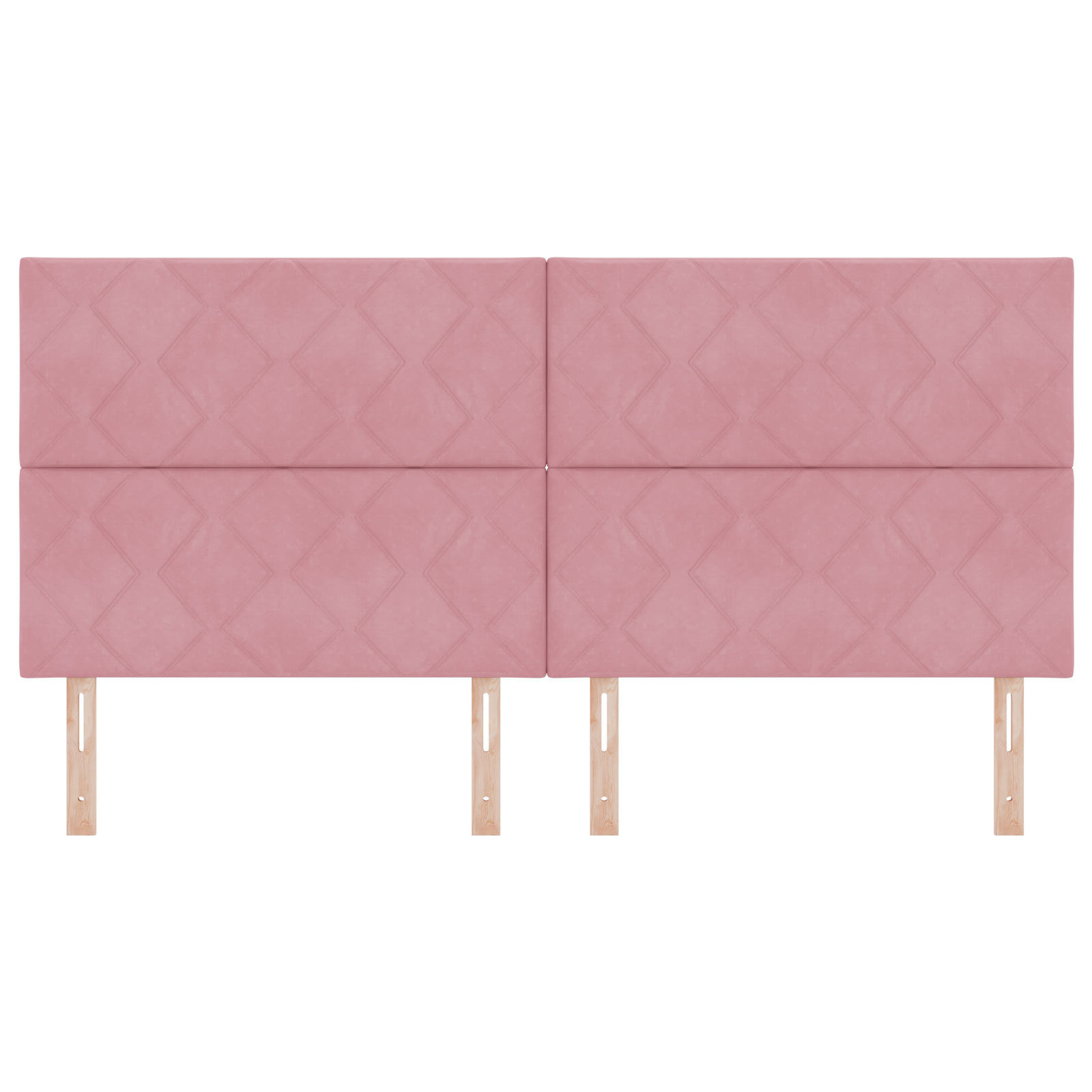 Headboard Diamond Blocks Design Pink 200 cm Velvet - Image 4
