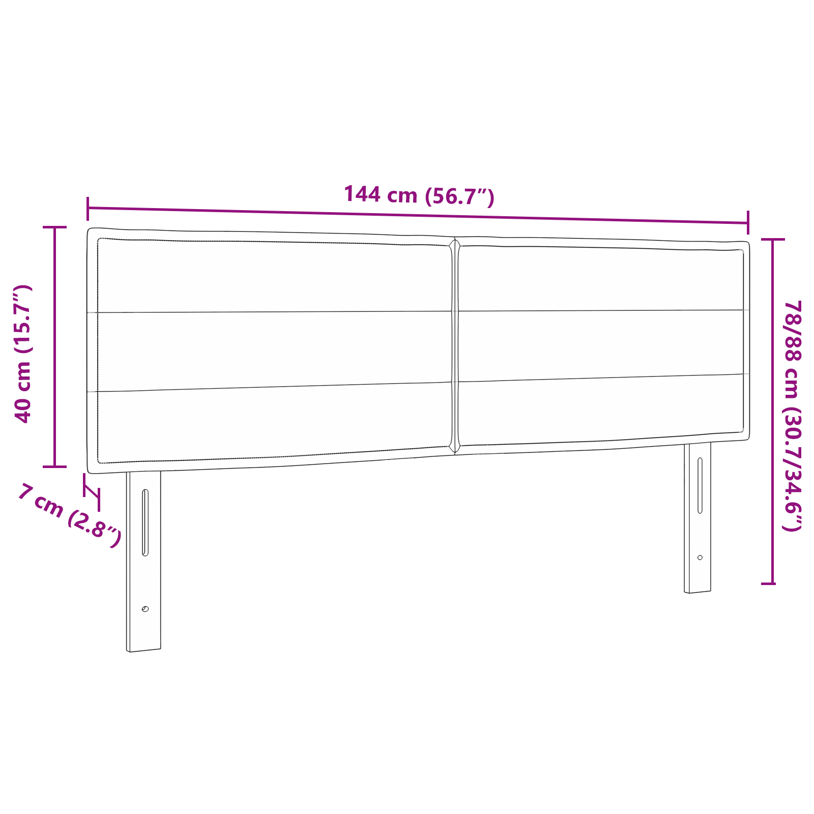 LED Headboard Lines Design Dark Grey 72 cm Fabric - Image 9