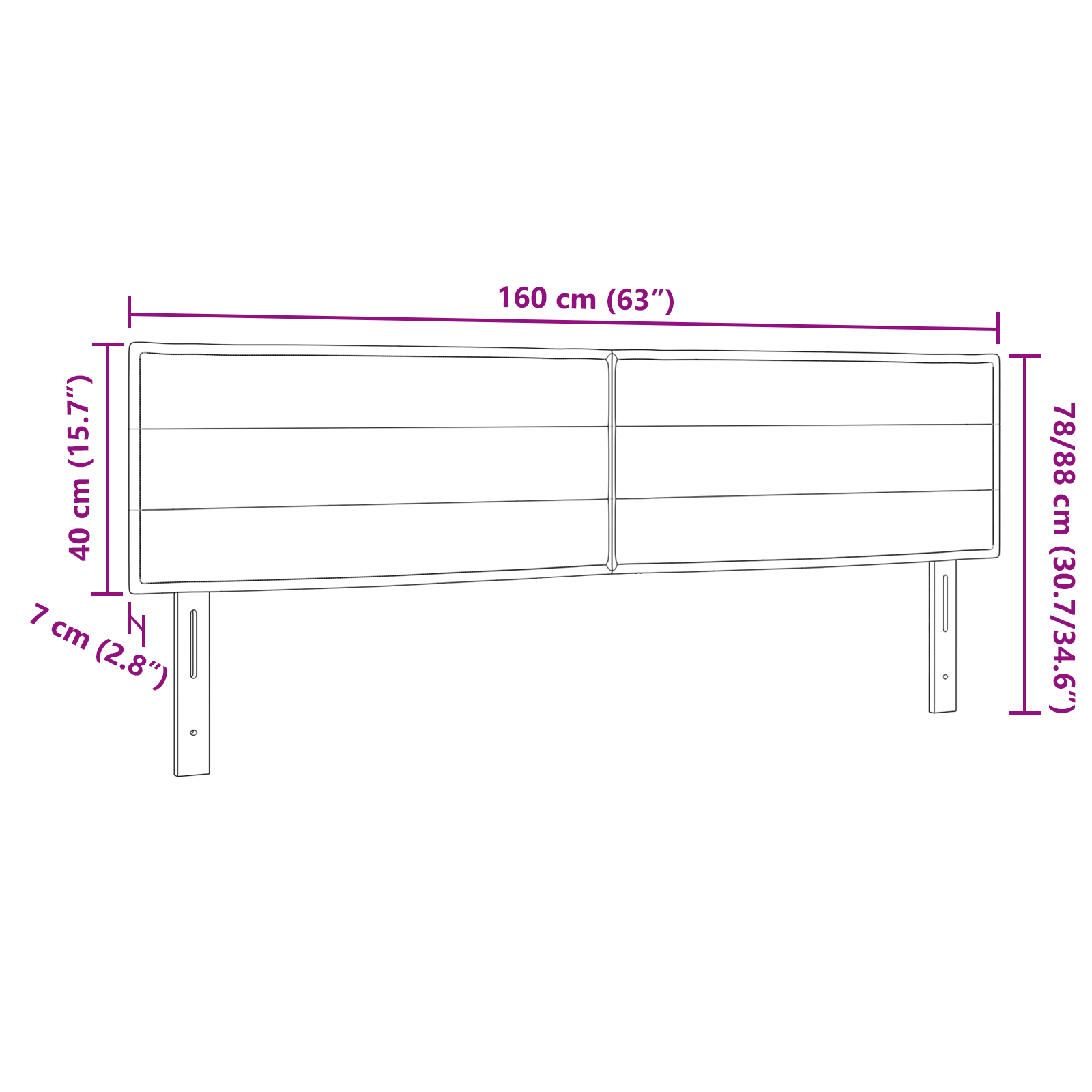LED Headboard Lines Design Cream 80 cm Fabric - Image 9