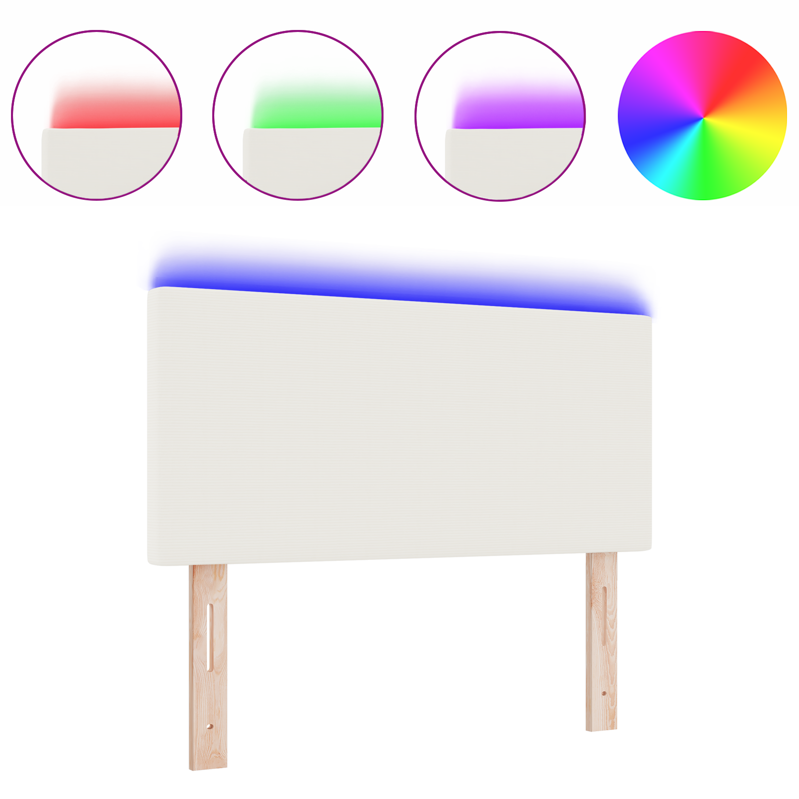 Vidaxl Led Kopfteil Einfaches Design Lichtgrün Grau 72 Cm Cordstoff vidaXL - Bild 15 von 60