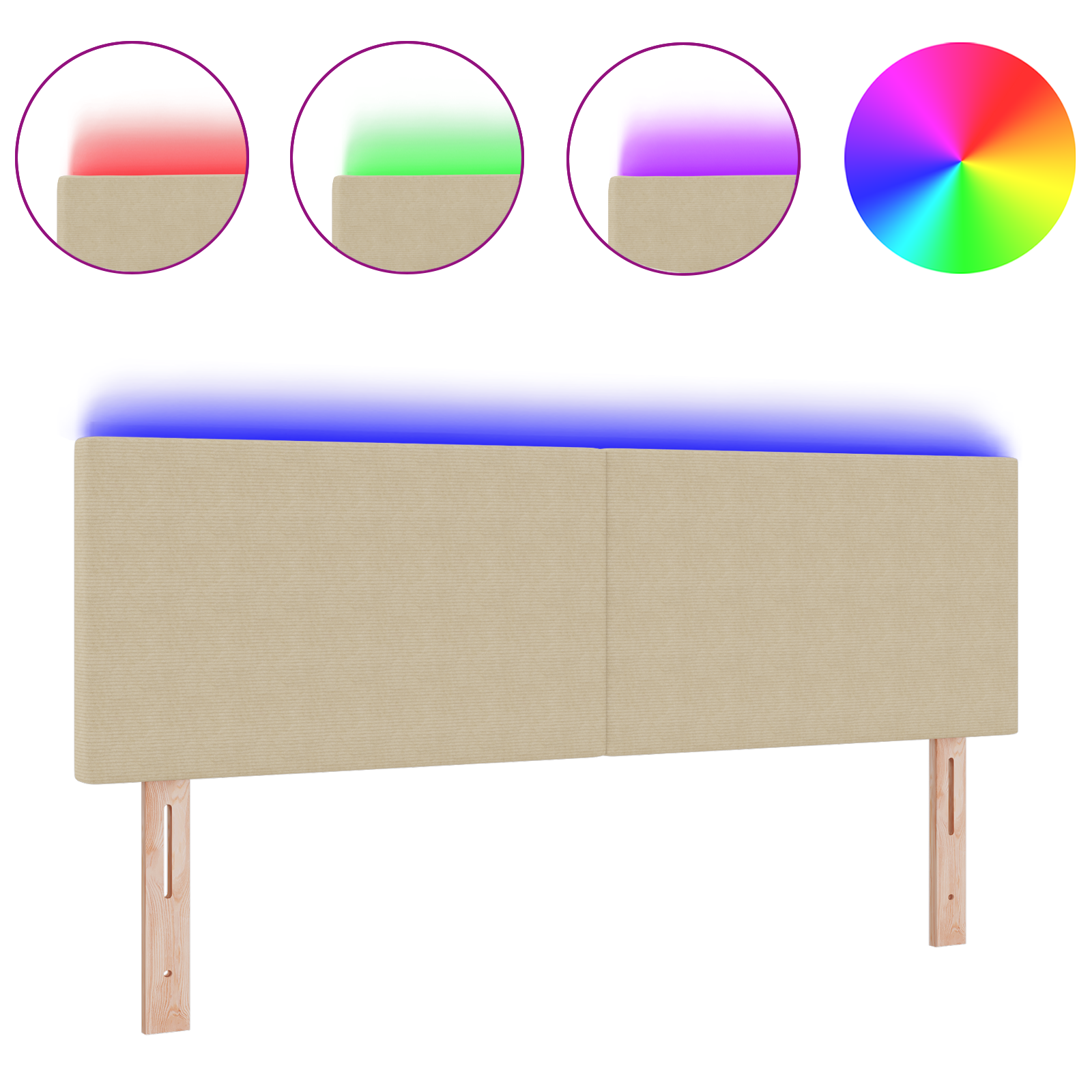 Vidaxl Led Kopfteil Einfaches Design Lichtgrün Grau 72 Cm Cordstoff vidaXL - Bild 51 von 60
