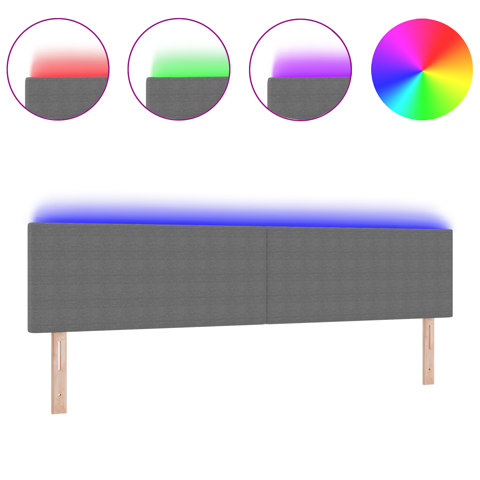 Vidaxl Led Kopfteil Einfaches Design Lichtgrün Grau 72 Cm Cordstoff vidaXL - Bild 39 von 60