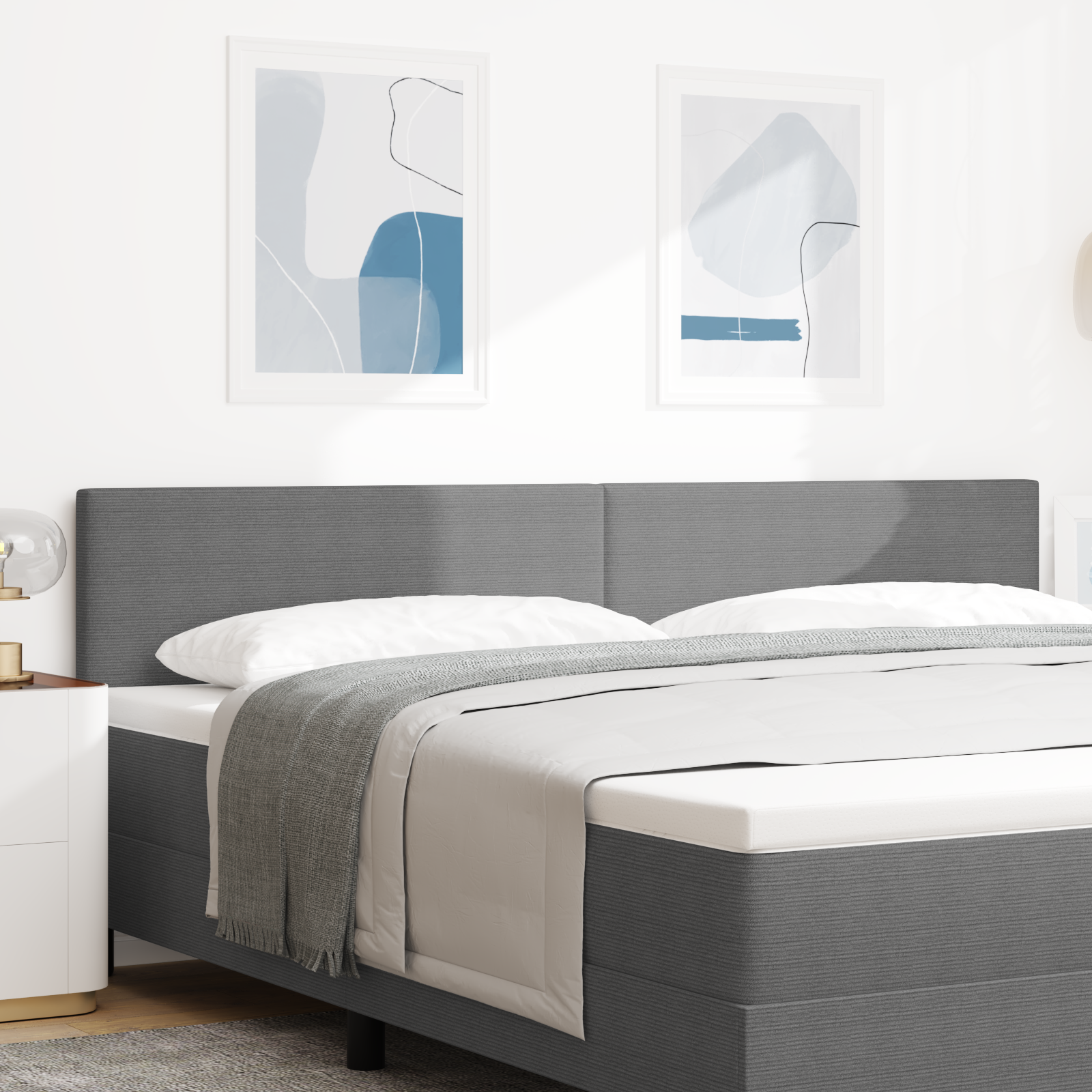 Vidaxl Led Kopfteil Einfaches Design Lichtgrün Grau 72 Cm Cordstoff vidaXL - Bild 37 von 60