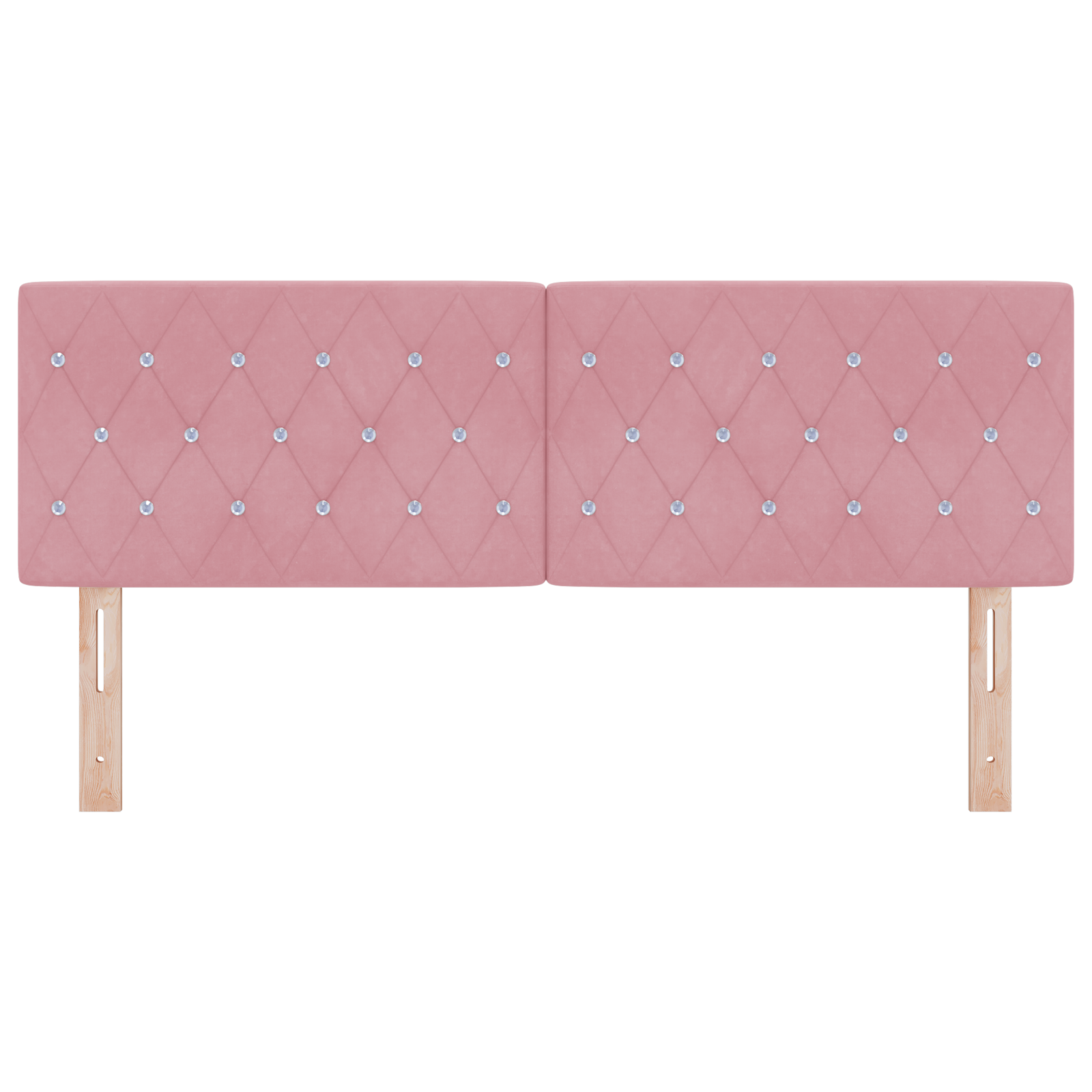 LED Headboard Crystal Button Tufted Pink 72 cm Velvet - Image 5