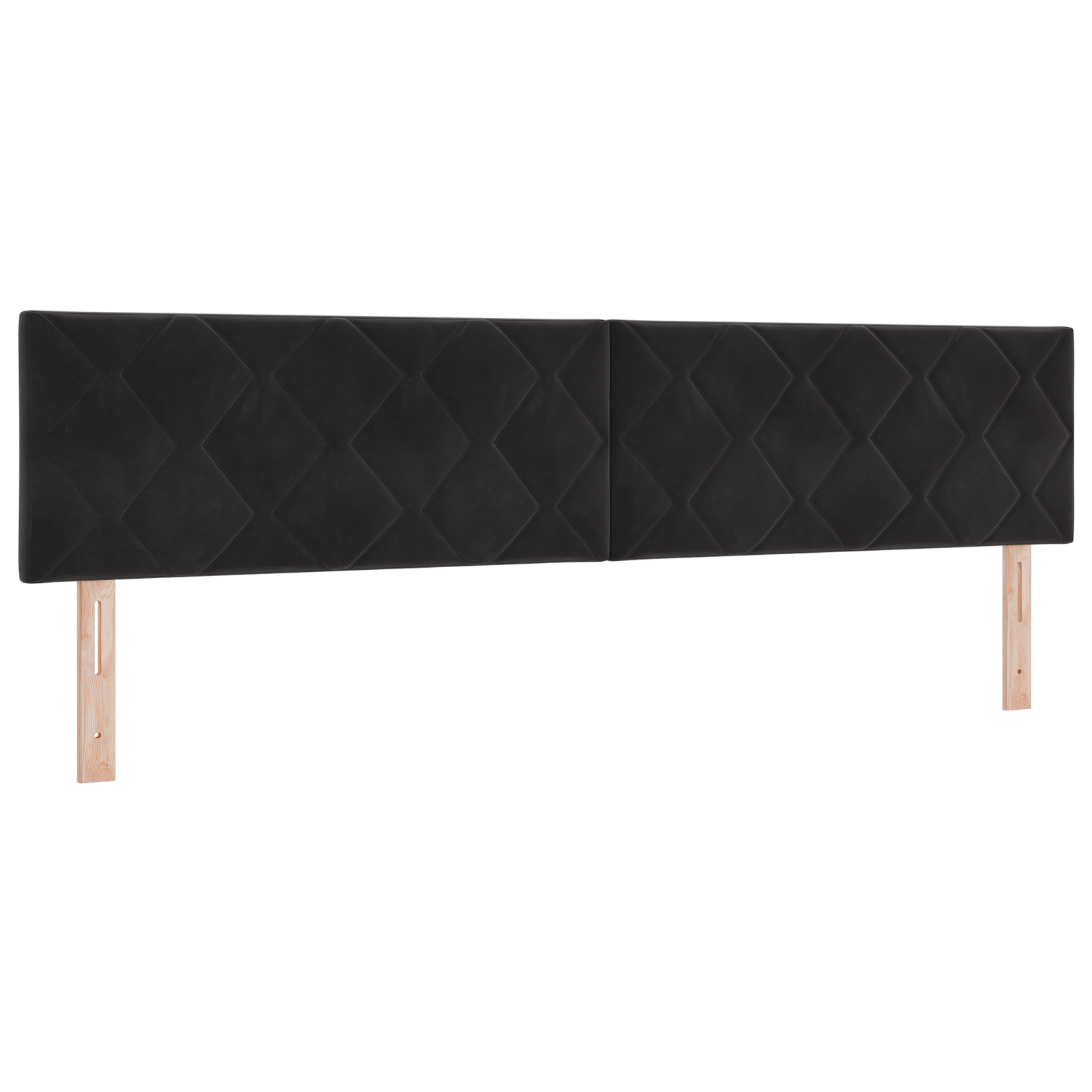 Thumbnail - vidaXL LED Kopfteil im Diamantblock-Design Schwarz, 200 cm aus Samt