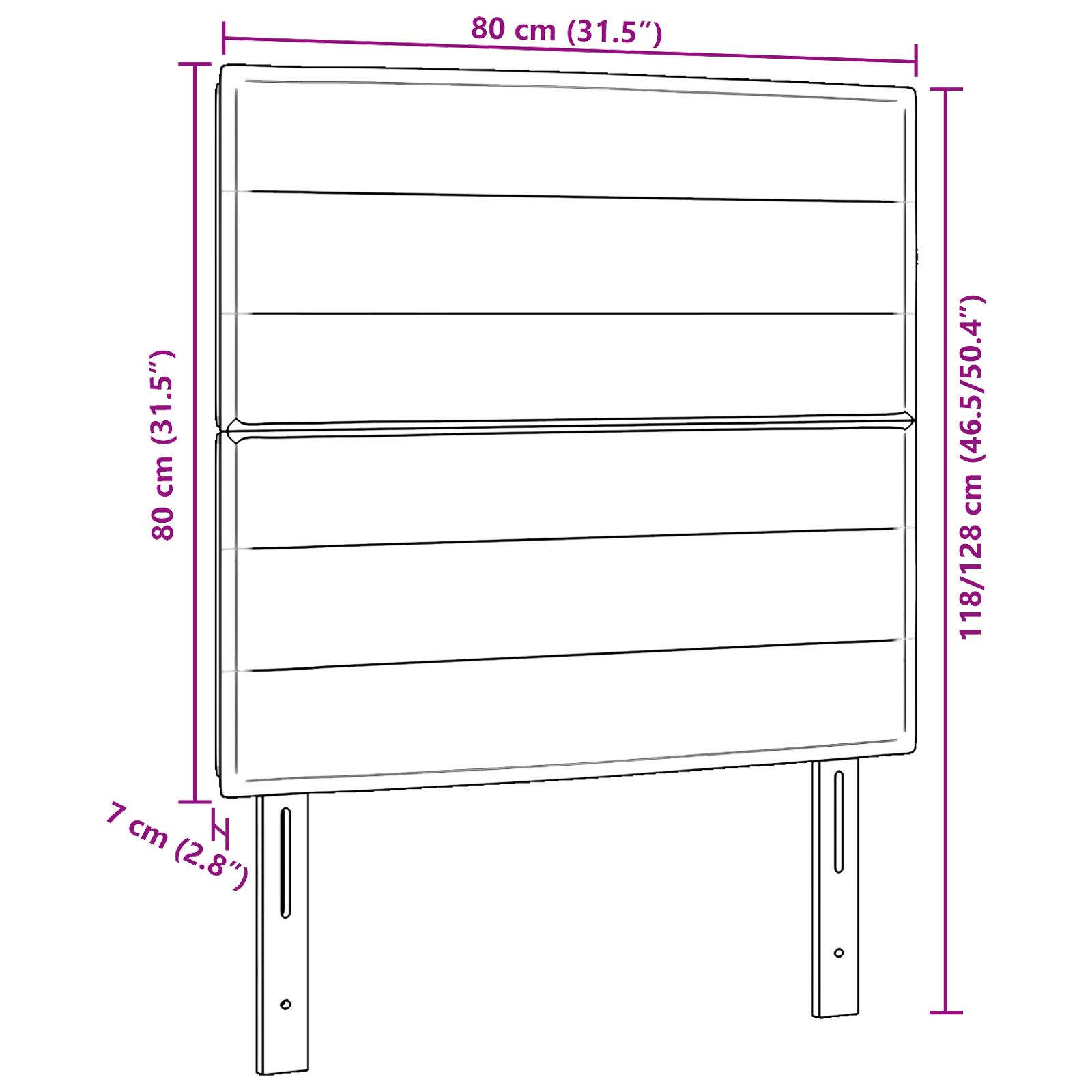 LED Headboard Lines Design Cream 80 cm Fabric - Image 9