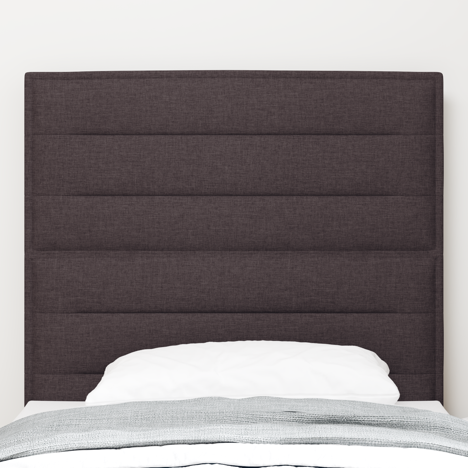LED Headboard Lines Design Dark Brown 100 cm Fabric - Image 4