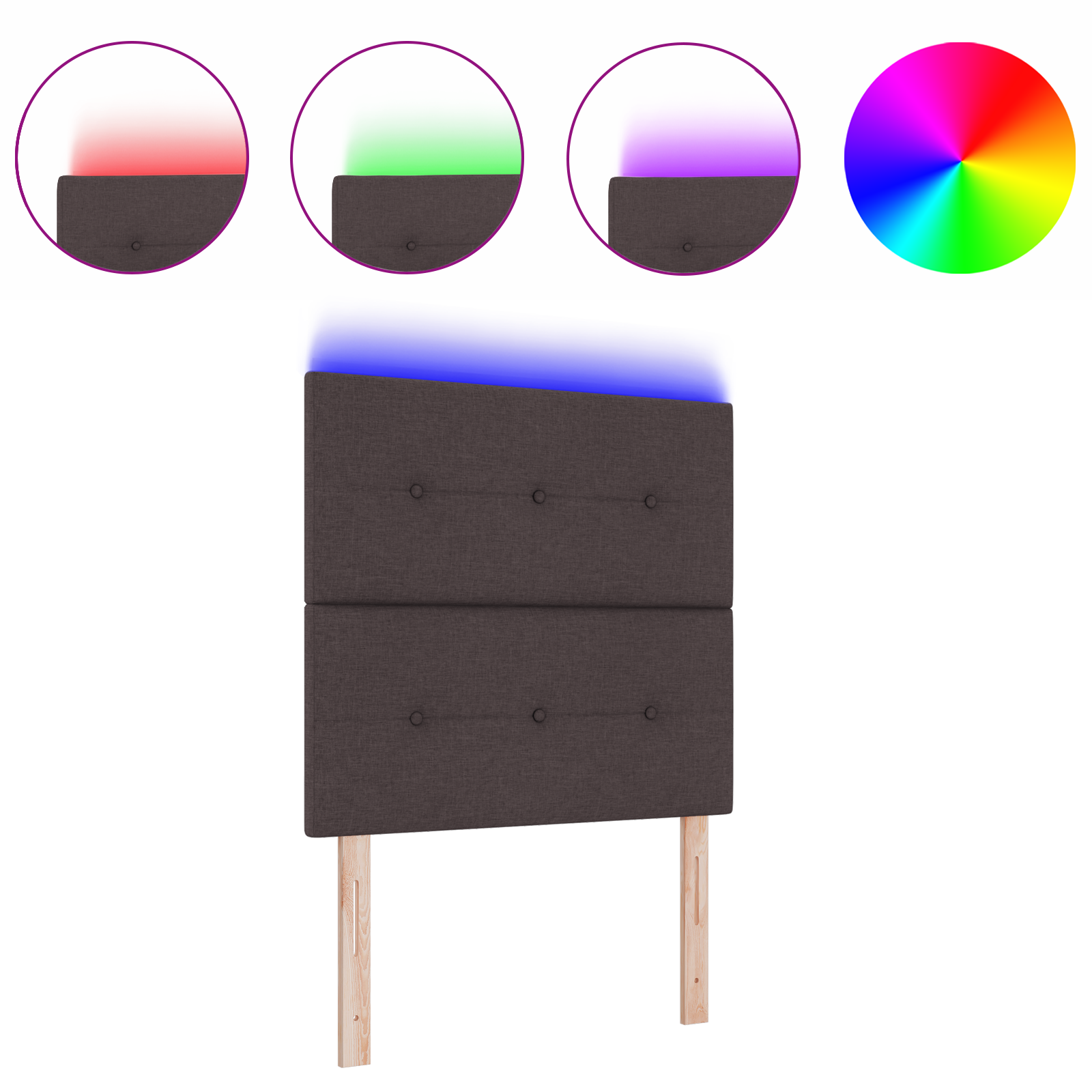 Thumbnail - vidaXL LED Kopfteil Dunkelbraun 90 cm aus Stoff