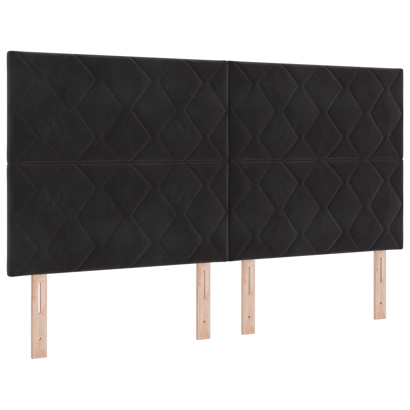 Thumbnail - vidaXL LED Kopfteil im Diamantblock-Design, Schwarz, 180 cm, aus Samt