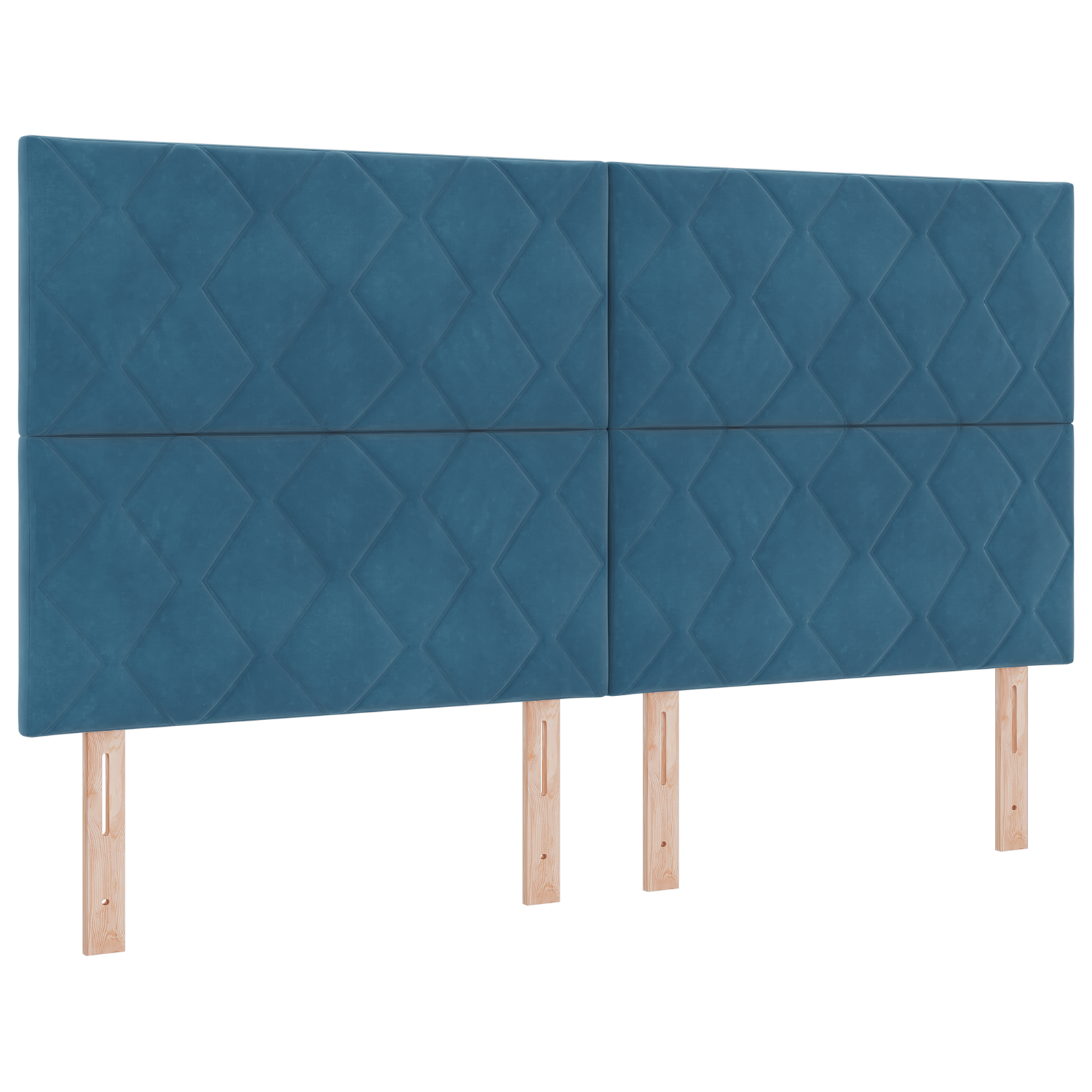 LED Headboard Diamond Blocks Design Dark Blue 180 cm Velvet - Image 2