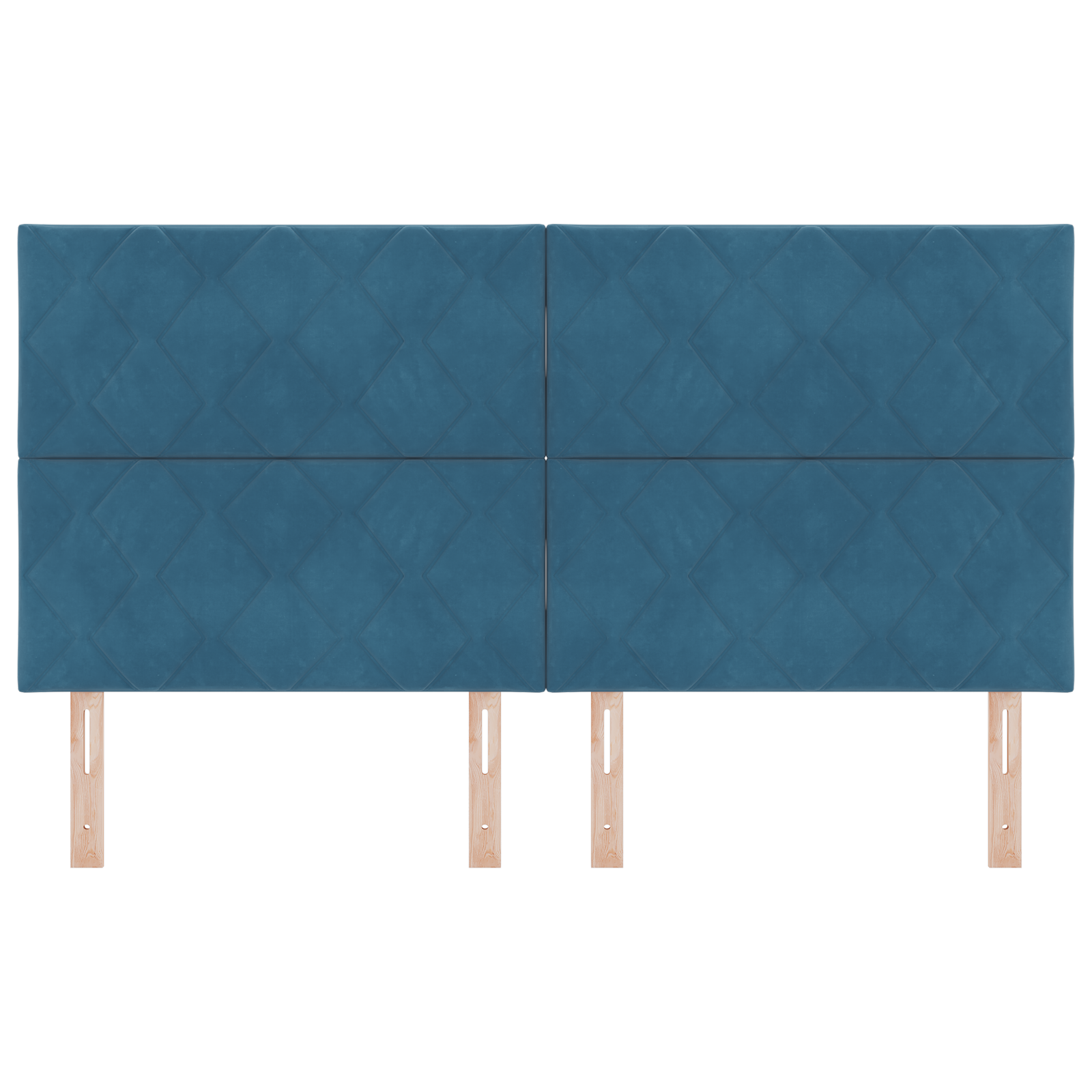 LED Headboard Diamond Blocks Design Dark Blue 180 cm Velvet - Image 5