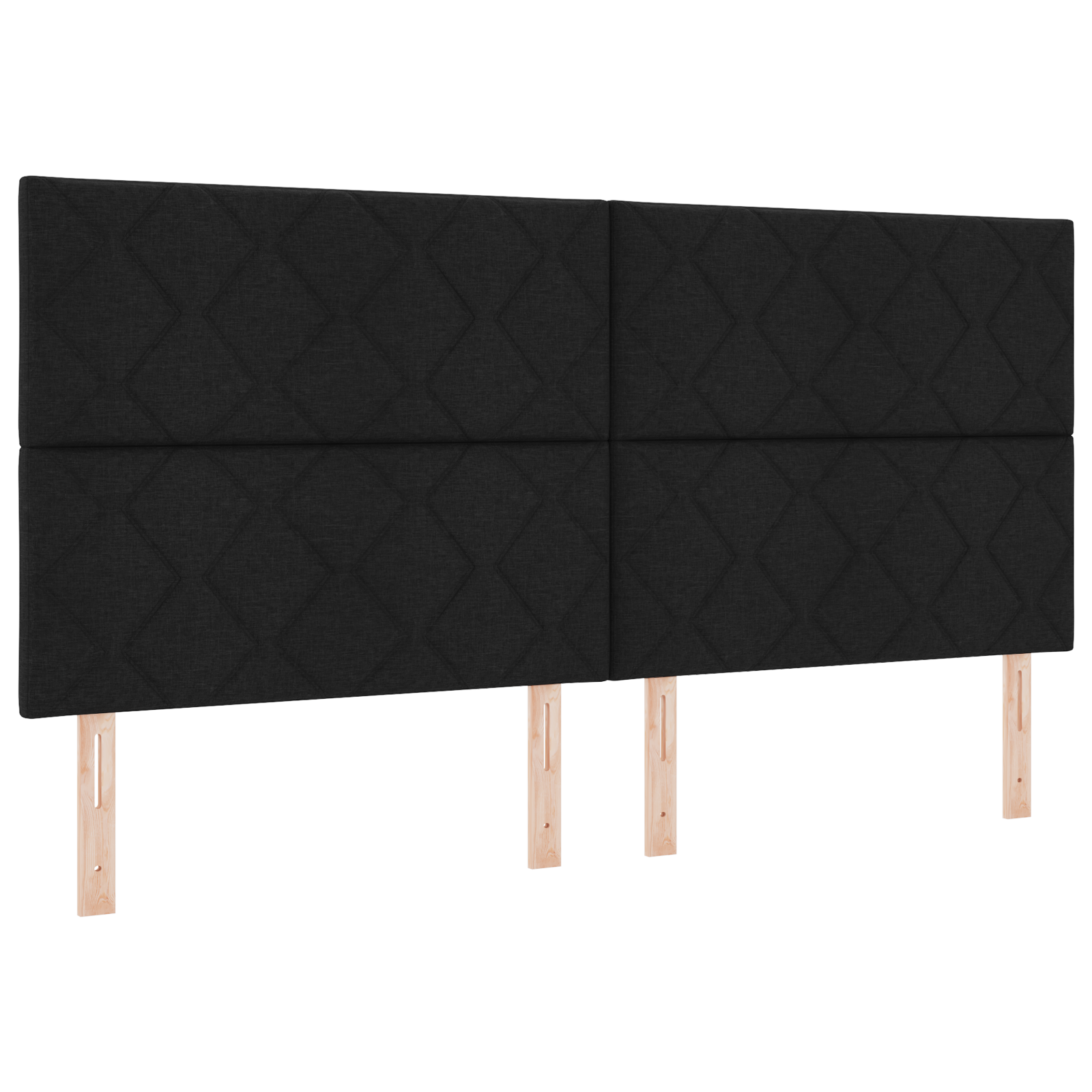 Thumbnail - vidaXL LED Kopfteil Rautenmuster Schwarz 200 cm Stoff