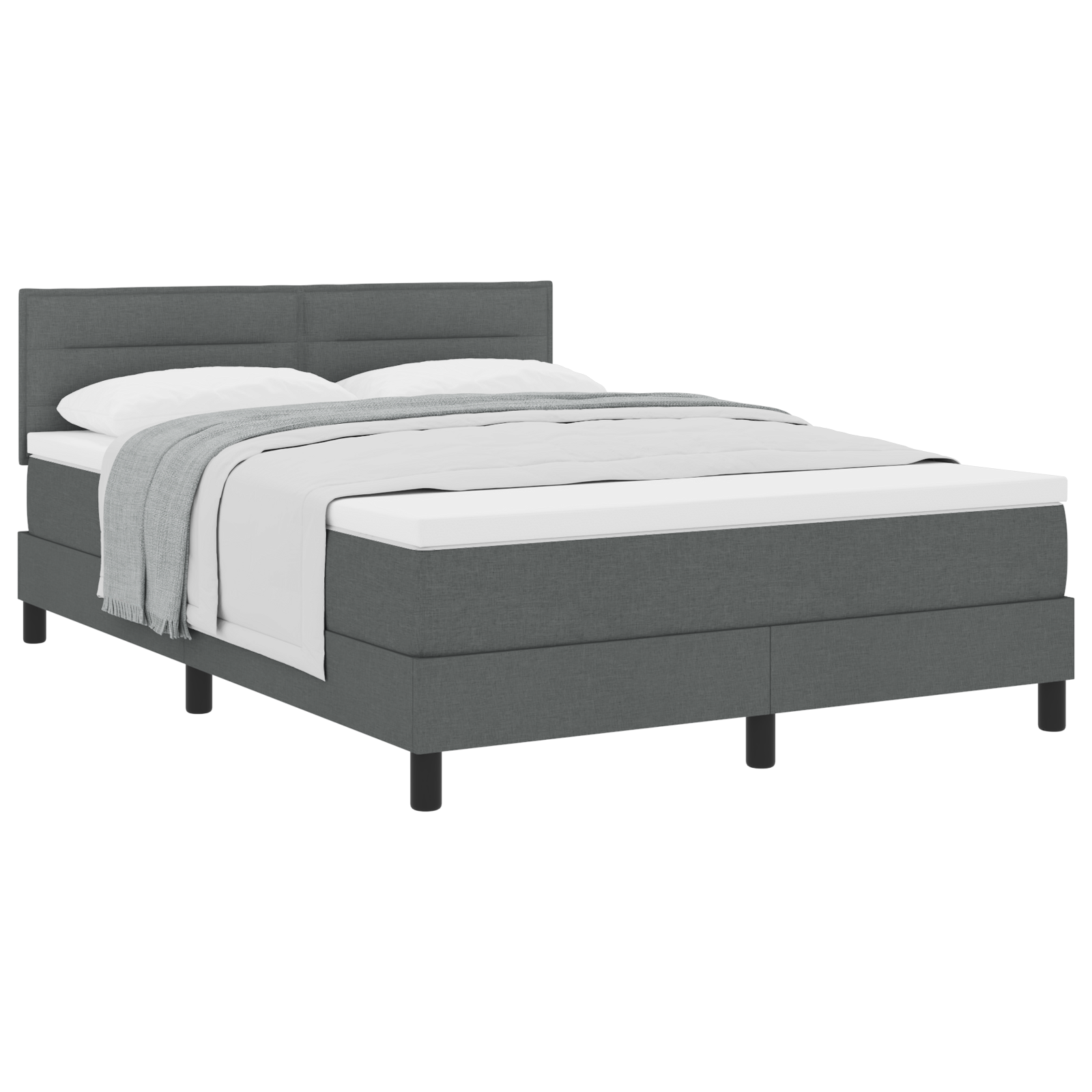 Thumbnail - vidaXL Boxspringbett mit Matratze Dunkelgrau 160x200 cm Stoff