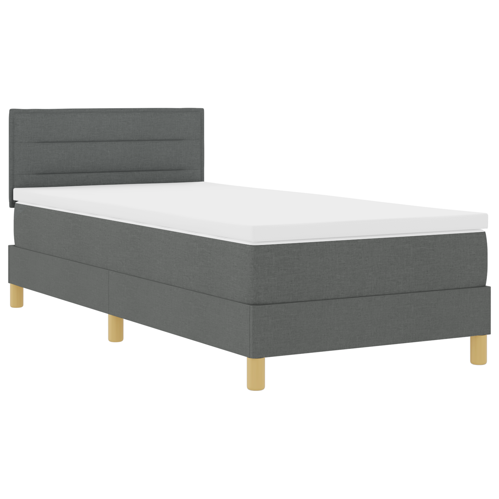 Thumbnail - vidaXL Boxspringbett mit Matratze Dunkelgrau 90x190 cm Stoff